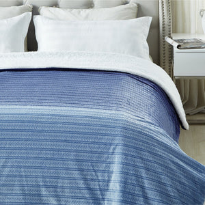 Ombre Flannel Reversible Jacquard Throw