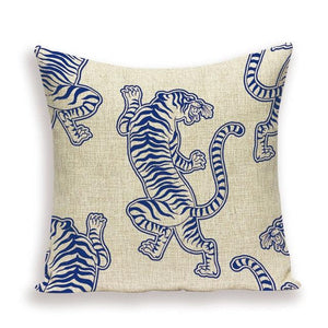 Tiger Cushion Case Autumn Jungle Home Decor Pillows Cases Leopard Printed Animal Throw Pillow Covers Decorative Pillowcase Soft Cushion Covers For Bedroom Sofa Bed Linen Pillow Covers 45X45CM
