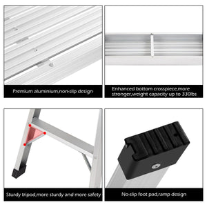Heavy Duty Portable Bench Aluminum Folding Step Ladder