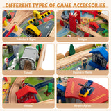 100-Piece Double-Sided Wooden Train Set Table with Storage Drawer for Kids Age 3 +