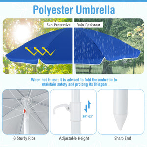 Toddler Outdoor Activity Table with Adjustable and Collapsible Umbrella-Brown