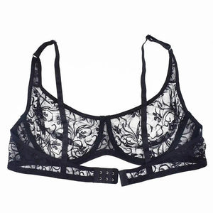 Plus Size Lace Bras For Women Underwired Bralette Womens Underwear Delicate Embroidery Lingerie Brassiere