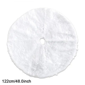 White Christmas Tree Skirt Plush Faux Fur Xmas Tree Carpet Merry Christmas Tree Decorations Ornament New Year Home Decor