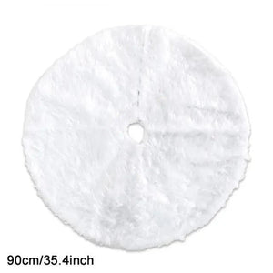 White Christmas Tree Skirt Plush Faux Fur Xmas Tree Carpet Merry Christmas Tree Decorations Ornament New Year Home Decor