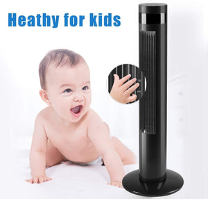Tower Fan Portable Electric Oscillating Fan Quiet Cooling Remote Control Standing Bladeless Floor Fans 3 Speeds Wind Modes Timer