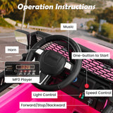 12V Kids Ride On Truck with Remote Control and Headlights-Black