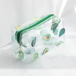 Transparent Flower Print Pencil Case For Students Classic Stationery Case Large Capacity Pencil Bag