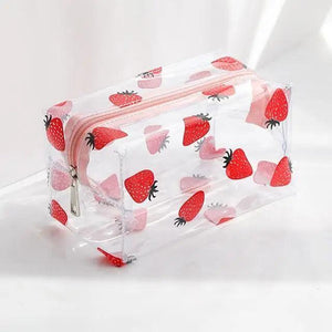 Transparent Flower Print Pencil Case For Students Classic Stationery Case Large Capacity Pencil Bag