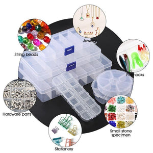 Transparent Plastic Storage Jewelry Box Compartment Adjustable Container For Beads Earring Box For Jewelry Rectangle Box Case Storage Container for Jewelry Beads Earring