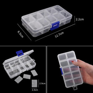 Transparent Plastic Storage Jewelry Box Compartment Adjustable Container For Beads Earring Box For Jewelry Rectangle Box Case Storage Container for Jewelry Beads Earring