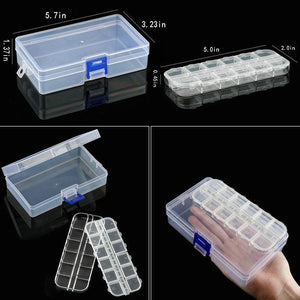 Transparent Plastic Storage Jewelry Box Compartment Adjustable Container For Beads Earring Box For Jewelry Rectangle Box Case Storage Container for Jewelry Beads Earring
