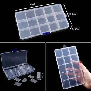Transparent Plastic Storage Jewelry Box Compartment Adjustable Container For Beads Earring Box For Jewelry Rectangle Box Case Storage Container for Jewelry Beads Earring