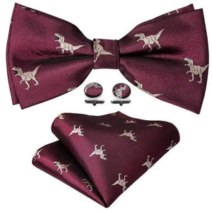 Trendy Patterned Silk Jacquard Plaid Bowtie With  Pocket Square And Cufflinks Set For Men Unique  Butterfly Party Wedding Casual Business Bowtie For Men