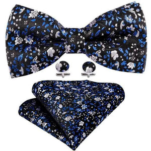 Trendy Patterned Silk Jacquard Plaid Bowtie With  Pocket Square And Cufflinks Set For Men Unique  Butterfly Party Wedding Casual Business Bowtie For Men