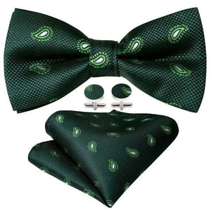 Trendy Patterned Silk Jacquard Plaid Bowtie With  Pocket Square And Cufflinks Set For Men Unique  Butterfly Party Wedding Casual Business Bowtie For Men