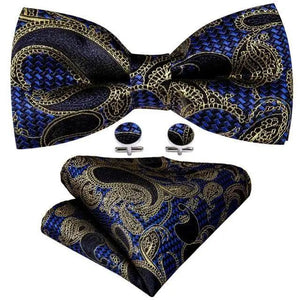 Trendy Patterned Silk Jacquard Plaid Bowtie With  Pocket Square And Cufflinks Set For Men Unique  Butterfly Party Wedding Casual Business Bowtie For Men