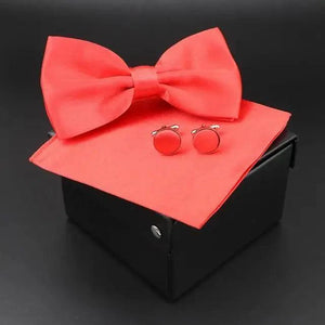 Trendy Tiny Dots Print Bowtie With Pocket Square And Cufflinks Set For Men Retro  Butterfly Party Wedding Bowties Without Box Stylish Ties Gift