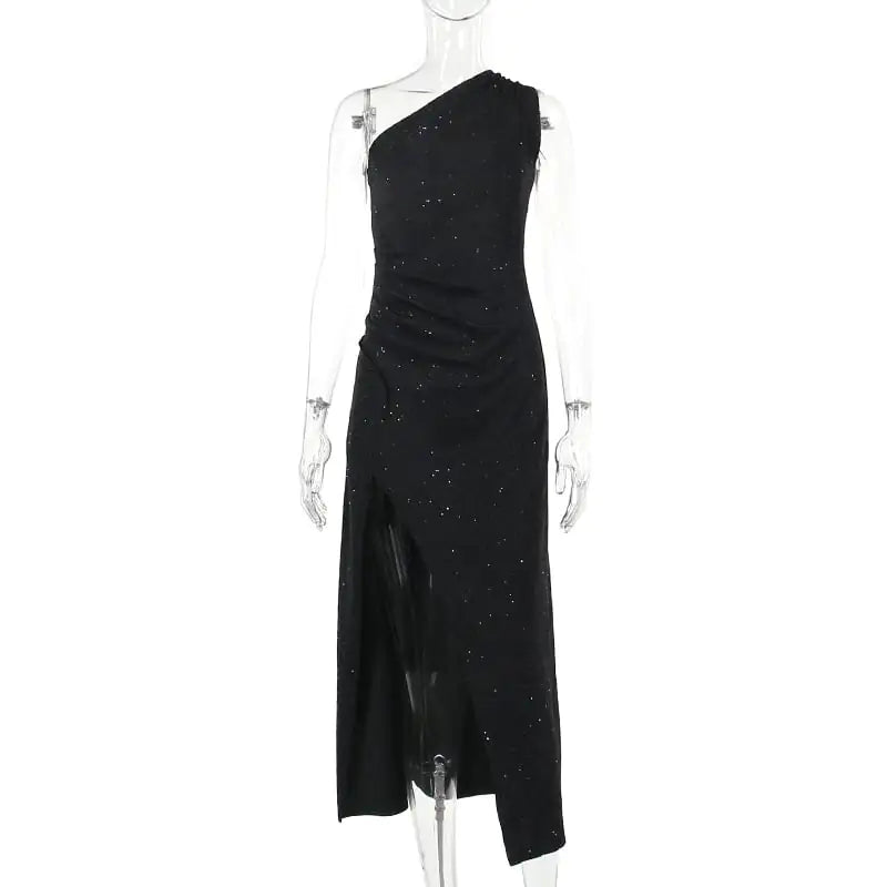 Elegant Shiny Backless Dress for Women