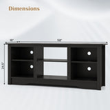 TV Stand for up to 65" Flat Screen TVs with Adjustable Shelves for 18" Electric Fireplace (Not Included)-Black