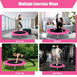 38 Inch Mini Folding Trampoline Portable Leisure Fitness Backboard-Blue