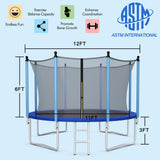 Outdoor Trampoline with Safety Closure Net-15 ft