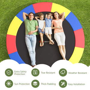 12 Feet Waterproof and Tear-Resistant Universal Trampoline Safety Pad Spring Cover-Blue