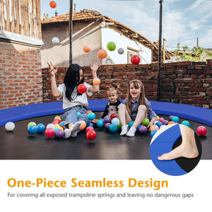 12 Feet Waterproof and Tear-Resistant Universal Trampoline Safety Pad Spring Cover-Blue