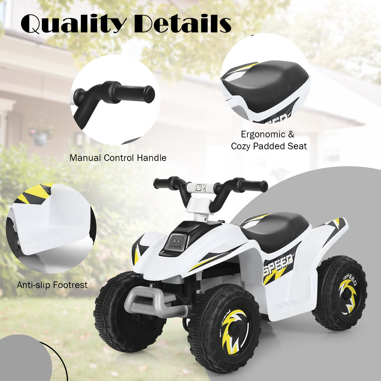 6V Kids Electric ATV 4 Wheels Ride-On Toy -Blue