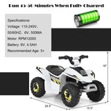 6V Kids Electric ATV 4 Wheels Ride-On Toy -Blue
