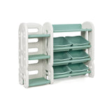 Kids Toy Storage Organizer with Bins and Multi-Layer Shelf for Bedroom Playroom -Blue