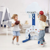 3-in-1 Kids Basketball Hoop Set with Balls-Green