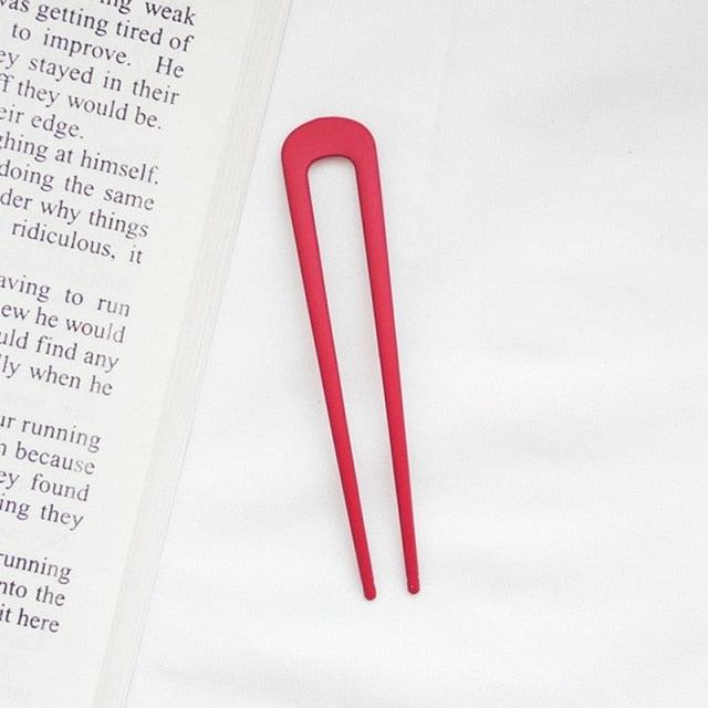 U Shape Hair Sticks Women Hairclip Simplicity Colorful Girls Hairpins Hair Sticks Hair Accessories Headwear French Hair Pin Hairstyle Chignon for Women