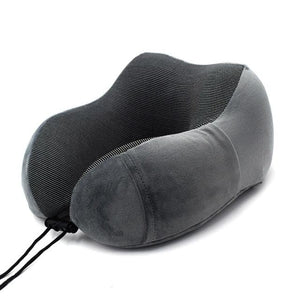 U-Shape Travel Pillow Pure Memory Foam Neck Pillow for Airplane Office Nap Cervical Pillows Flight Sleeping Head Neck Support Memory Cotton Neck Pillow Cervical Vertebra Travel Portable Noon Break Aircraft Neck Pillow For Traveling