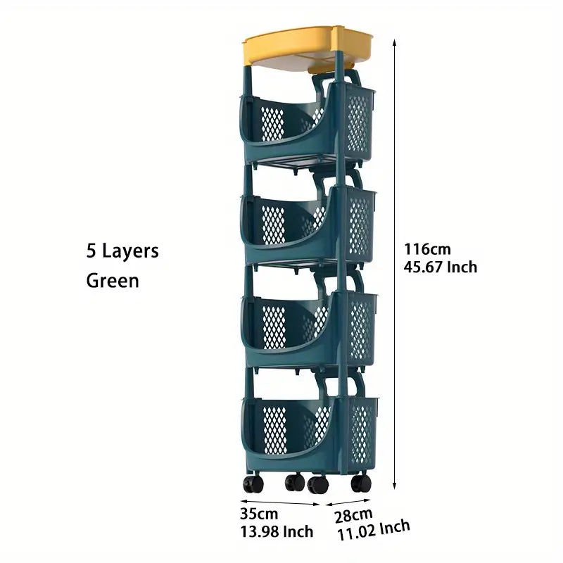 Mobile Storage Cart for Kitchen, Living Room, Bathroom