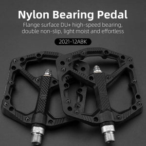 Ultralight Seal Bearings Bicycle Bike Pedals Cycling Nylon Road Pedals Flat Platform Bicycle Parts Accessories Pedals Mountain Bike Pedals Lightweight Nylon Fiber Bicycle Platform Pedals For Mountain Bike