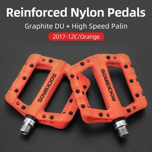 Ultralight Seal Bearings Bicycle Bike Pedals Cycling Nylon Road Pedals Flat Platform Bicycle Parts Accessories Pedals Mountain Bike Pedals Lightweight Nylon Fiber Bicycle Platform Pedals For Mountain Bike