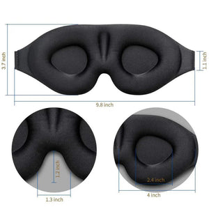 Unique 3D Contoured Cup Blindfold Concave Molded Night Sleep Mask Upgraded Eye Cover With Adjustable Strap Eye Pillow Soft Comfy Eye Shade For Nap Travel Night Shift
