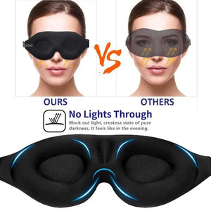 Unique 3D Contoured Cup Blindfold Concave Molded Night Sleep Mask Upgraded Eye Cover With Adjustable Strap Eye Pillow Soft Comfy Eye Shade For Nap Travel Night Shift