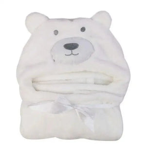 Unique Bear Shaped Baby Hooded Bathrobe Trendy Soft Baby Blanket Baby Bath Towel Cartoon Patter Towel