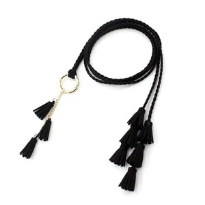 Unique Classic PU Leather Tie Strap Waist Belt For Women Modern Rope Style Design Ladies Waistbands