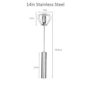 Unique Design Semi-automatic Egg Beater 304 Stainless Steel Egg Whisk Manual Hand Mixer Self Turning Egg Stirrer Kitchen Accessories Egg Tools