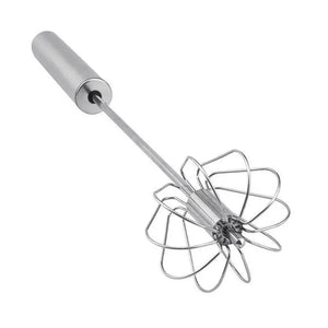 Unique Design Semi-automatic Egg Beater 304 Stainless Steel Egg Whisk Manual Hand Mixer Self Turning Egg Stirrer Kitchen Accessories Egg Tools