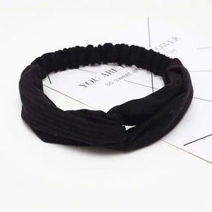 Unique Style Women's Soft Solid Print Headbands Vintage Cross Knot Elastic Hairbands Bandanas Girls Hair Bands Hair Accessories
