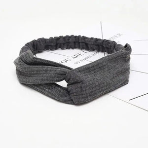 Unique Style Women's Soft Solid Print Headbands Vintage Cross Knot Elastic Hairbands Bandanas Girls Hair Bands Hair Accessories