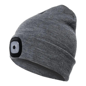 Unisex Fashion LED Light Knitted Hat For Men Women Trendy Elastic Beanie Cap Headlamp Winter Knit Lighted Headlight Headlamp Cap