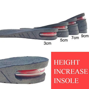 Unisex Height Increase Air Cushion 3-9cm Height Adjustable Cut Shoe Heel Insert Makes You Taller Foot Shoes Support