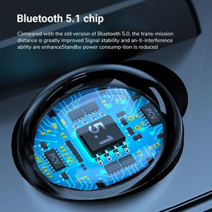 Unisex Lightweight Wireless Headphones Bluetooth 5.1 Headphones Waterproof Sport Earphone Headset Bluetooth Earpiece Sports Headphones Wireless Wearable Music Player Sweatproof Workout Portable Headphones LED Smart Screen Display Design