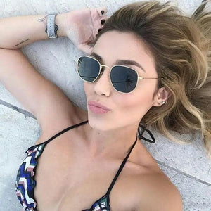 Unisex Luxury Summer Square Men Sunglasses UV400 Sun Glasses Women Metal Frame Glasses Ladies Eyewear