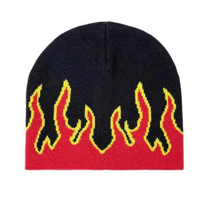 Unisex Modern Fire Design Soft Warm Beanies Comfortable Winter One Size Caps For Men And Women