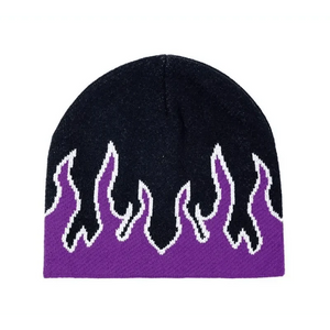 Unisex Modern Fire Design Soft Warm Beanies Comfortable Winter One Size Caps For Men And Women